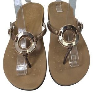 Vionic‎ Karina Women's Thong Sandals Bronze Metallic Ring Buckle Wide 8M